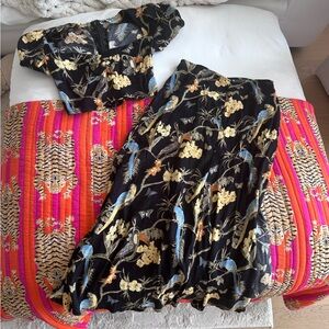 Reformation Black and Yellow Floral Dress